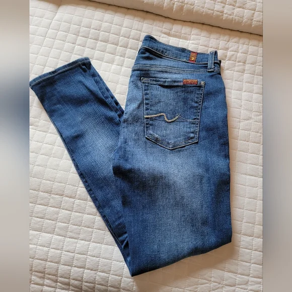 7 For All Mankind Josephina Distressed Jeans - Picture 1 of 5